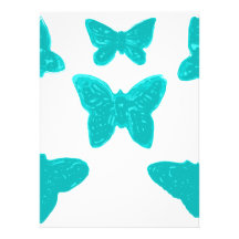 Turquoise Butterfly Pattern Personalized Invitation
