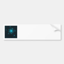 Turquoise Colour Abstract Fractal. Bumper Stickers