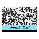 Turquoise Floral Thank You Greeting Cards