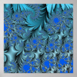 Turquoise Fractal Posters