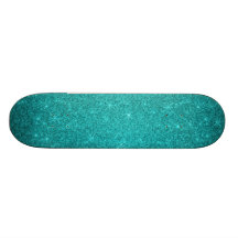 Turquoise glitter stars skateboard decks