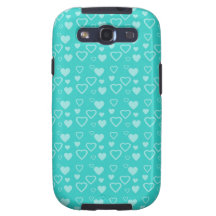 Turquoise hearts galaxy s3 covers