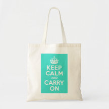 Turquoise Keep Calm and Carry On Bag