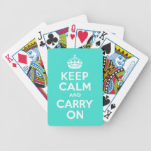 Turquoise Keep Calm and Carry On Bicycle® Playing  Playing Cards