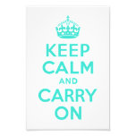 Turquoise Keep Calm and Carry On Photo