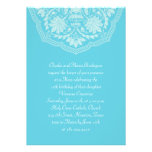 Turquoise Latin Pattern Quinceanera Invitations