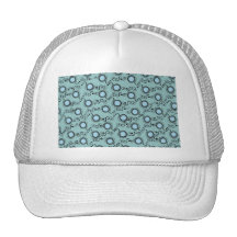 Turquoise light pattern polka dots mesh hats
