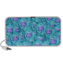 Turquoise roses notebook speakers