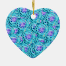 Turquoise roses ornament