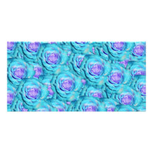 Turquoise roses photo card
