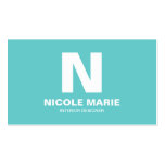 Turquoise Simple Monogram Business Card