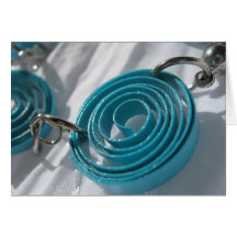 Turquoise Spiral Paper Bead Card