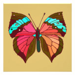 Turquoise Striped Butterfly Custom Invites