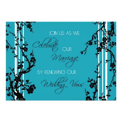 Turquoise Vow Renewal Ceremony Invitation Card