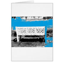 Turquoise with Bench Greeting Card