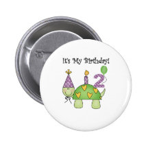 Turtle 2nd Birthday Button