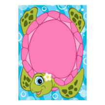 Turtle Baby Shower Invitations Girls