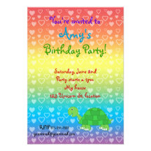 Turtle birthday invitations