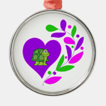 Turtle Heart Christmas Ornament