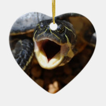 Turtle with Mouth Open Ornaments