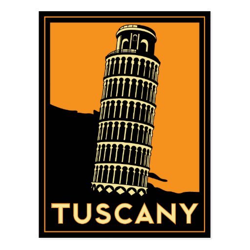 Tuscany Art Deco Poster Post Cards