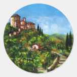 TUSCANY LANDSCAPE 3 ROUND STICKER