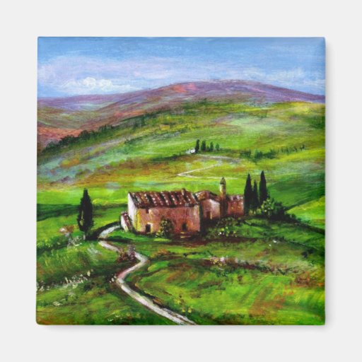 TUSCANY LANDSCAPE WITH GREEN HILLS MAGNET