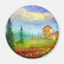 Tuscany Poppies Fridge Magnets