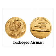 Tuskegee Airmen Gold Medal Postcard