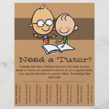 Tutor Tutoring promotional tear sheet flyer
