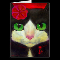 Tuxedo Cat Art - Note card cards