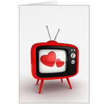 TV Hearts Greeting Cards