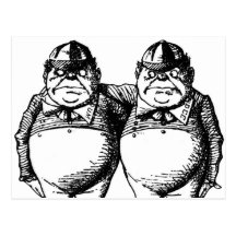 Tweedle Dee and Tweedle Dum Postcard