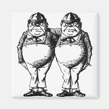 Tweedle Dee and Tweedle Dum Refrigerator Magnets