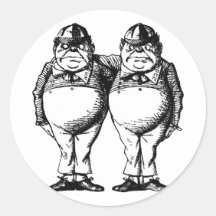 Tweedle Dee and Tweedle Dum Round Sticker