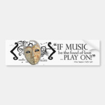 Twelfth Night Music Quote Bumper Sticker