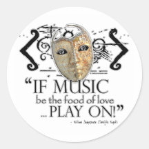 Twelfth Night Music Quote Stickers