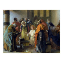 Twelve-year old Jesus in the Temple, 1851 Postcard