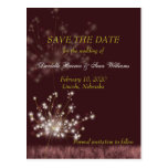 Twilight Dandelion Floral Save the Date Postcards