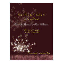 Twilight Dandelion Floral Save the Date Postcards