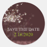 Twilight Dandelion Wedding Save the Date Stickers