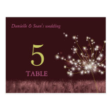 Twilight Dandelion Wedding Table Number Postcards