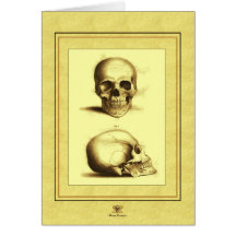 Twin Antique Skulls Card