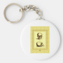 Twin Antique Skulls Keychain