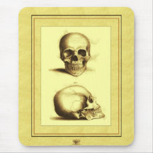 Twin Antique Skulls Mouse Pads