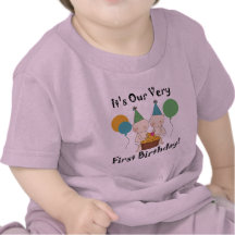 Twin Babies 1st Birthday Tshirts and Gifts