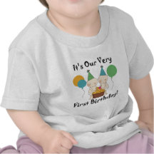 Twin Babies 1st Birthday Tshirts and Gifts