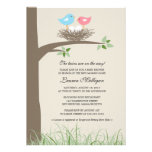 Twin Baby Bird's Nest Baby Shower Announcement