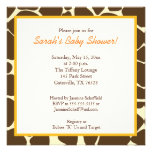 Twin Boys Giraffe Square Baby Shower Invitation