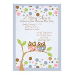 Twin Owl Baby Shower Invitation